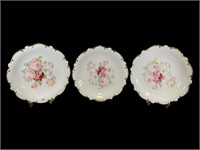 3- Bavaria E&R Antique Rose Plates