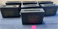 W - LOT OF 7 AMMUNITION BOXES (Q138)