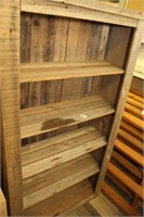 (2) primitive look barn board shelf display