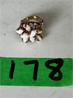 Stamped 18K HGE Opal Ring