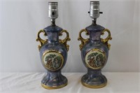 Ceramic Victorian Urn Lamps