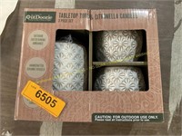 Outdoozie Tabletop Torch and Candle Set, Ceramic
