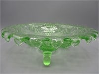 Fenton Grape & Cable green centerpiece bowl w