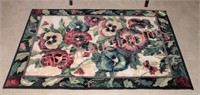 Shaw Living Area Rug W/ Pansies