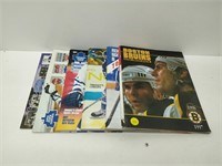 5 boston bruins & toronto magazines & 2 calendars