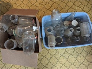 Assorted Glass Jars & Bottles