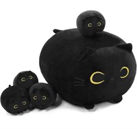 Black Cat Squishy Plush Animal With 4