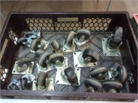 Crate of used and unused Casters.