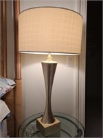 Pair of silver leaf table lamps. Basement 2