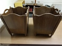 (2) wooden trash bins