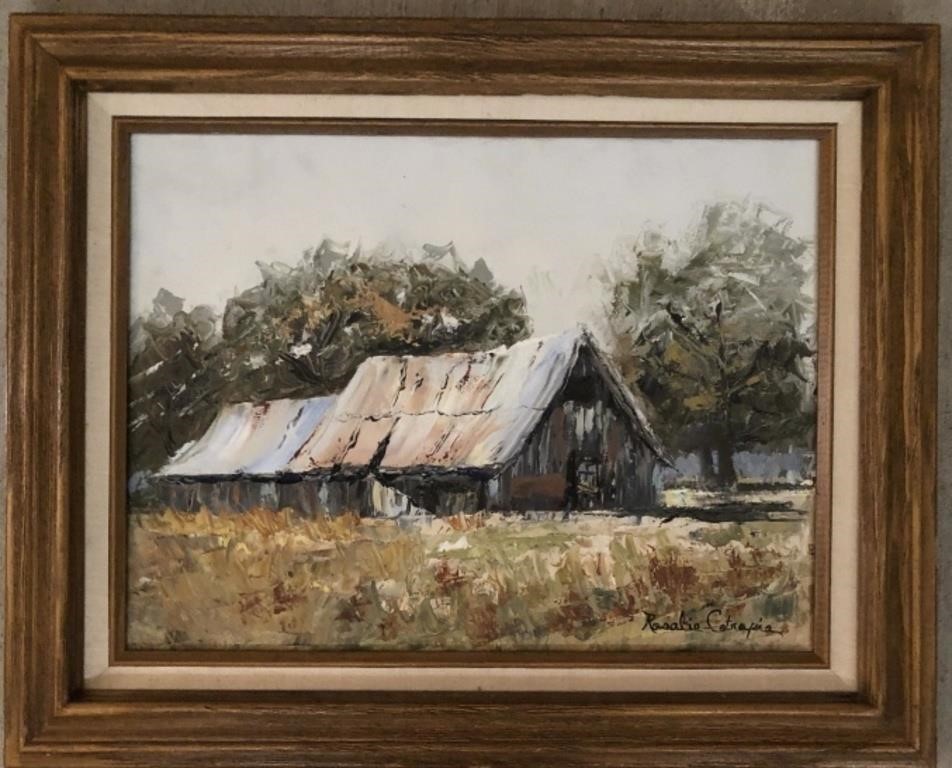 Oil On Canvas Framed Barn Art-Rosalie Cotropia