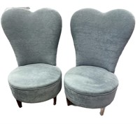 Pair Estate Blue Chairs