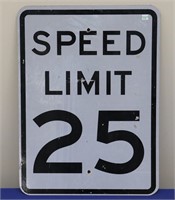 Reflective 25 MPH Speed Limit Sign
