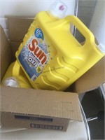 Sun Oxi laundry detergent box of 2x250oz jugs.