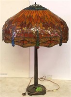 Stained Glass 36" X 24" Dragonfly lamp "Real