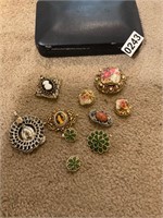 Broaches and assorted jewelry