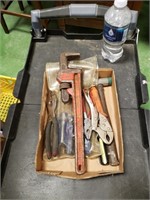 Lot of Tools, Pliers, Pipe Wrench & More