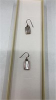 Sterling Silver Mother Of Pearl Inlaid Earrings Ma