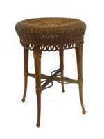 Victorian wicker stool. Circa 1890. Unknown