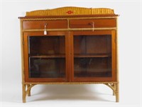 Rare wicker art deco server with backsplash,