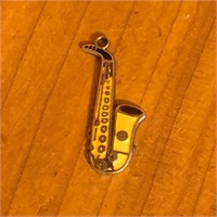 Sterling Silver & Enamel Saxophone Charm