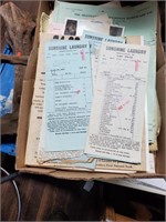 Box of vintage receipts