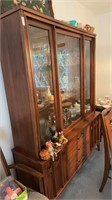 MCM Wooden china cabinet only, no contents around,