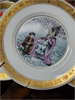 4 Hans Christian Anderson plates and ash Tray 1956