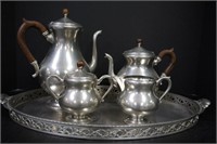 Royal Holland pewter tea set w/tray
