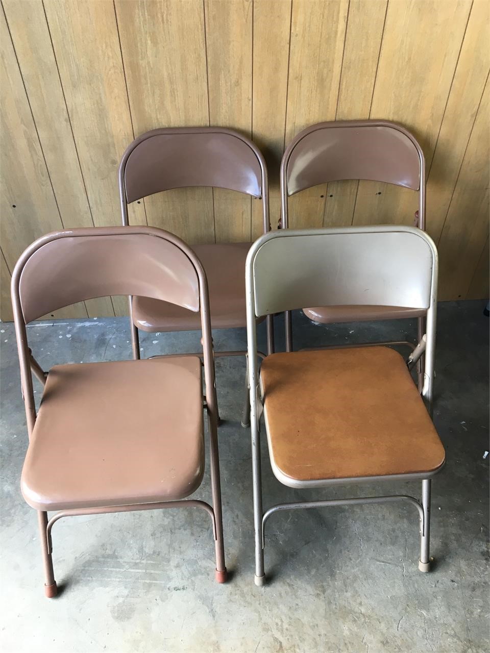 4 Brown Folding Chairs