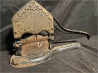 Antique Cast Iron Ca. 1920 Tobacco Plug Cutter 15"