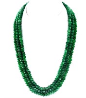 406.50 cts Natural Emerald Beads Necklace