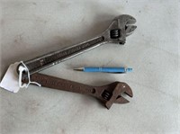 (2 PCS) CRESCENT WRENCHES, 10" & 12"