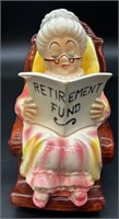 Vtg Lefton Japan Grandma Retirement Bank