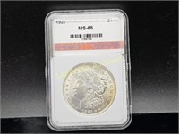 1921 U.S. MORGAN SILVER DOLLAR AGP MS65