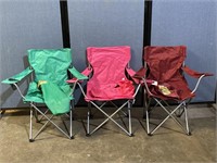 3 Ozark Trail Folding Chairs 32"x19”x32”