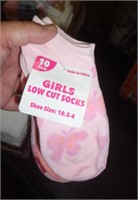 10 PAIR GIRLS SOCKS SZ 10.5-4