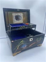 Japanese style black jewelry box.