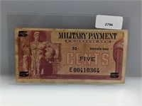 Five Cent Military Payment Certificate