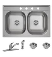 Elkay Drop-In Double Equal Bowl Kitchen Sink