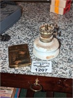 Miniature oil lamp base and lighter