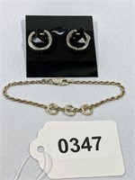 Sterling Silver Bracelet Earring Lot
