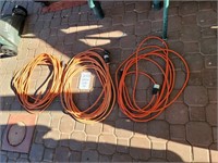 Three Orange Extension Cords