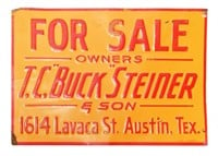 T.C. "Buck" Steiner Tin Sign Austin Texas