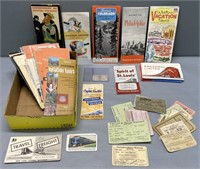 Travel Guide & Railroad Ticket Lot