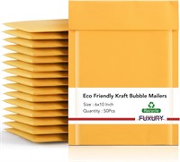 Fuxury Kraft Bubble Mailer 6x10  50 Pack