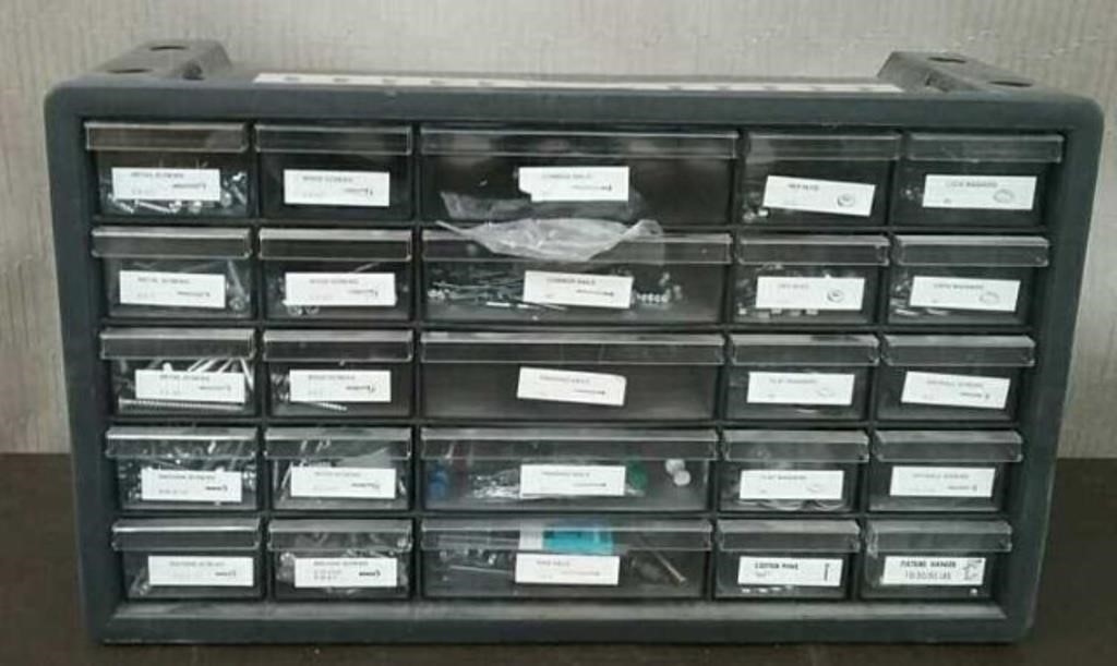 25 Drawer Hardware Organizer, Approx. 16"×6"×9