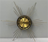 Verichron Sunburst Wall Clock Mid-Century Modern