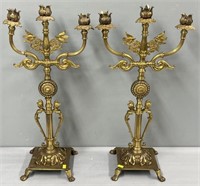 Rembrandt Brass Candelabras Gasoliers