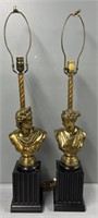 2 Classical Bust Table Lamps